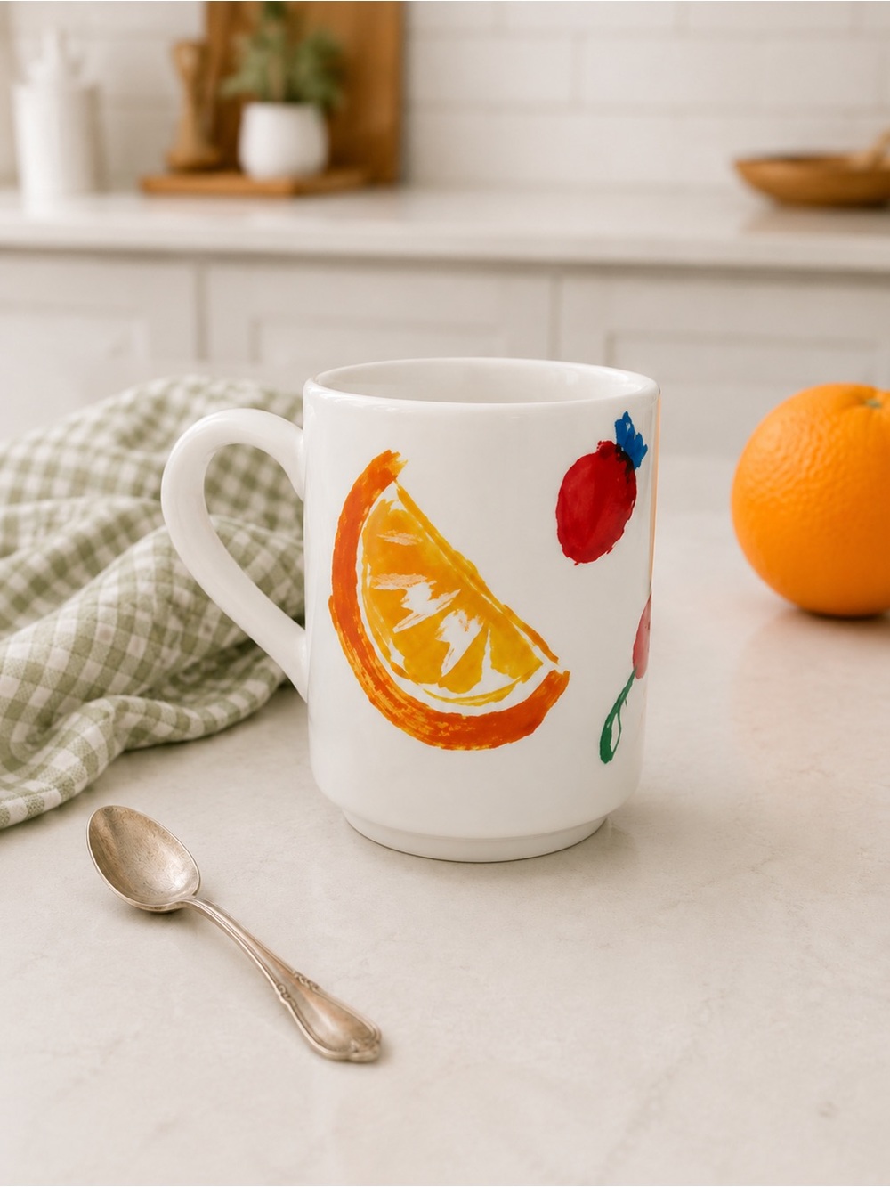 Kate Spade New York Lenox All in Good Taste Fruit Mug Apple Orange Cherry 12oz